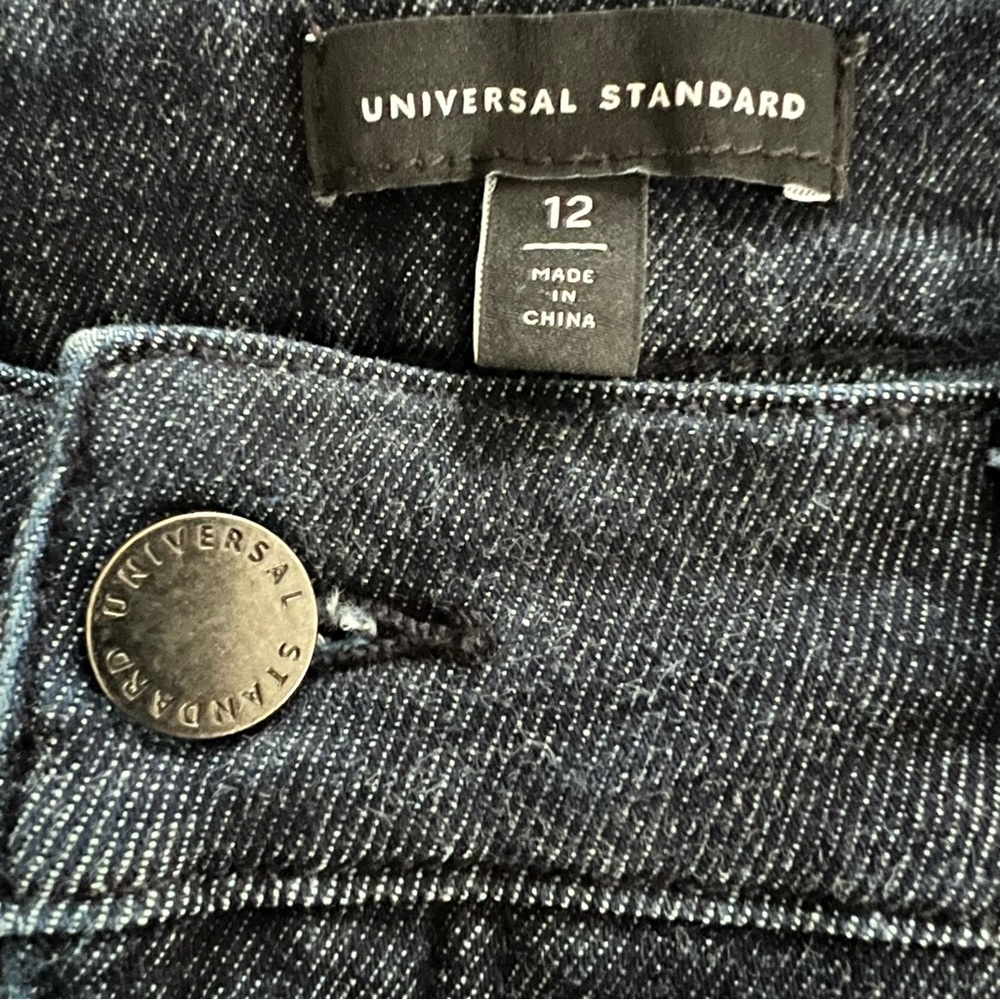 Universal Standard Dark Blue Crop Boyfriend Jeans